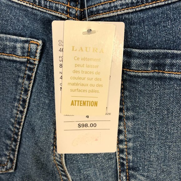Laura PETITES size 4 floral embroidered jeans NWT - Picture 7 of 8